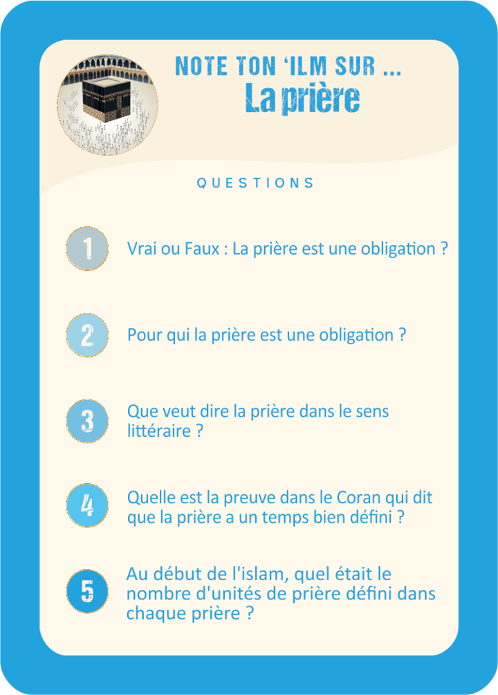 Question Adorations des 5 piliers