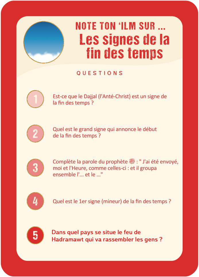 Question Croyance · Les signes de la fin des temps