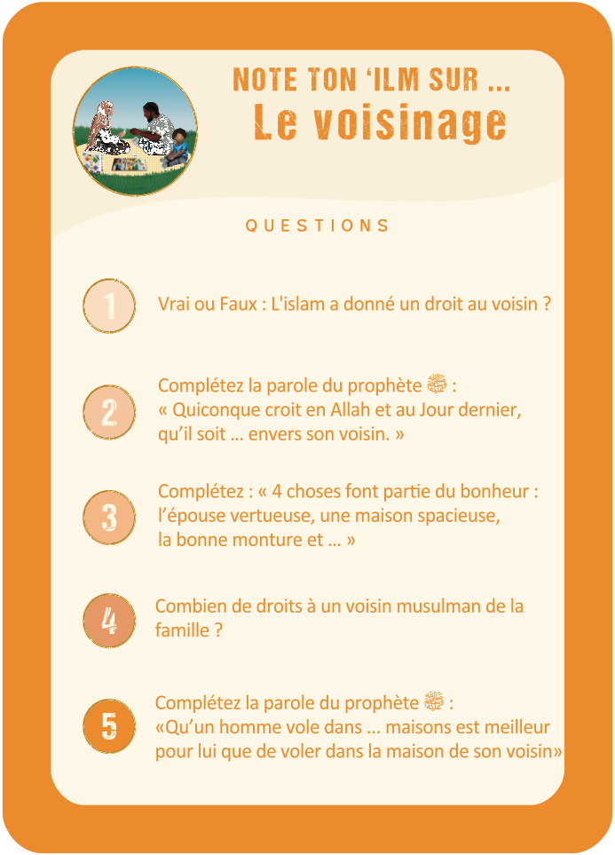 Question Généralités · Le voisinage