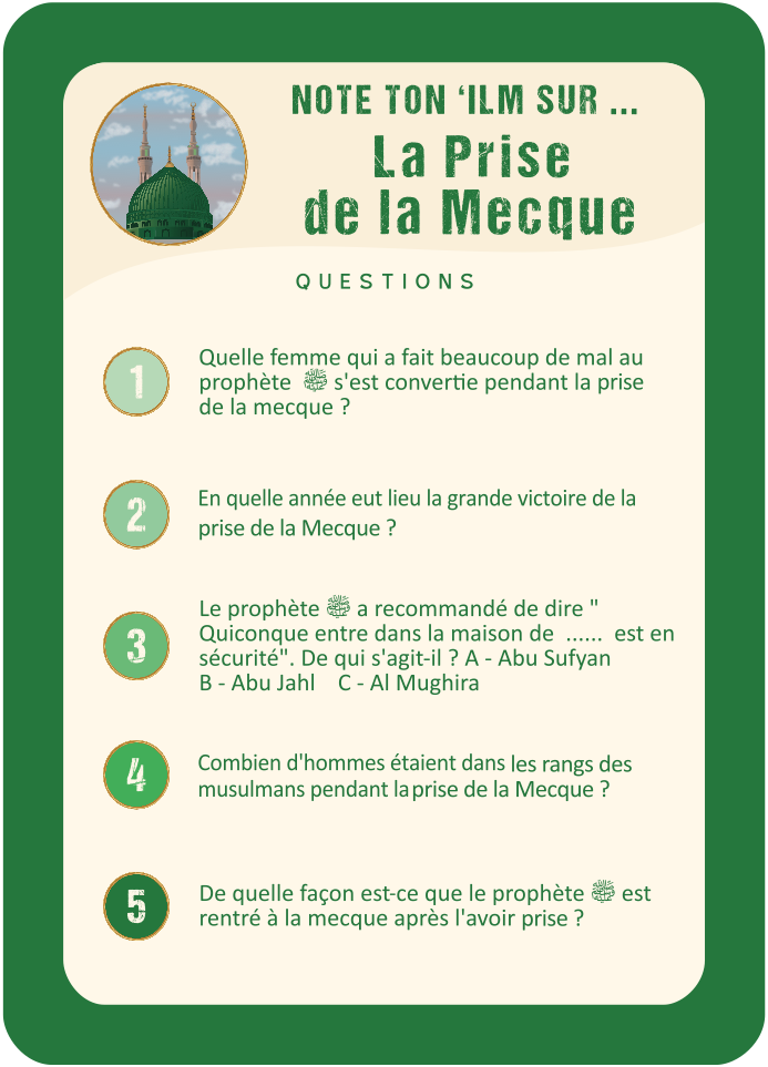 Question Sîrah · La Prise de la Mecque