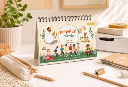 [en] Perpetual calendar – English cover on desk