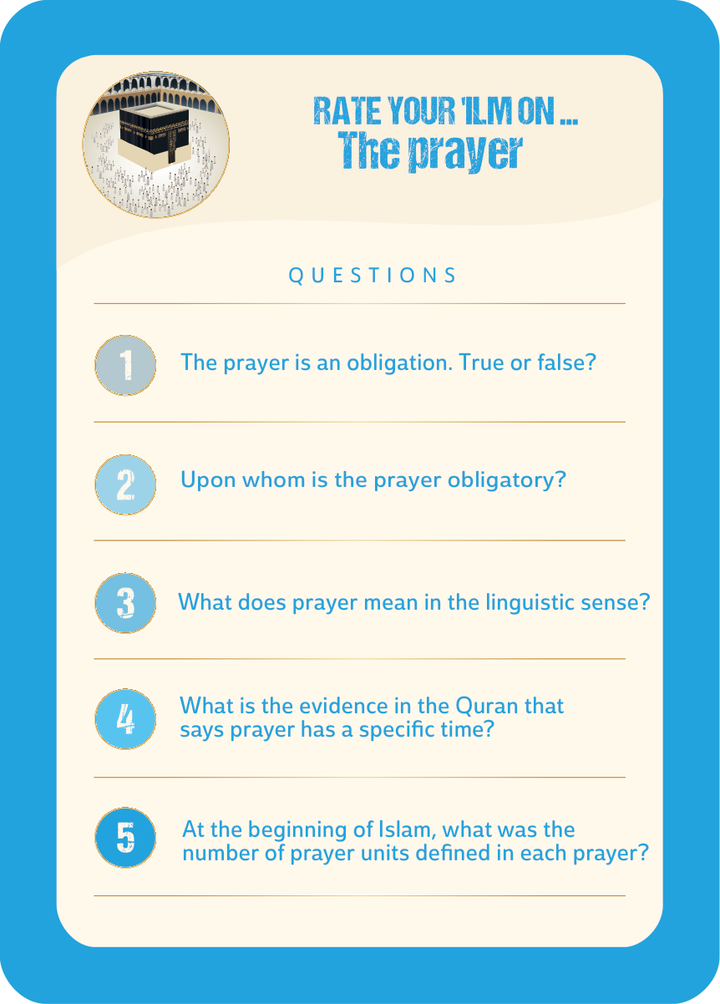 Question Adorations of the 5 pillars