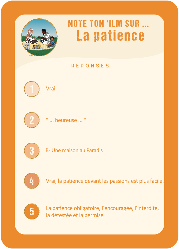 Réponse Généralités · La patience