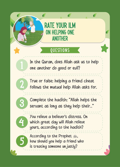 Rate Your ’Ilm Kidz — card: helping one another [en]